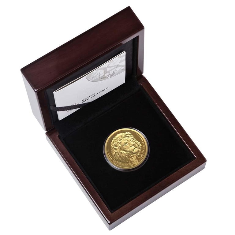 Gold Lion 1 oz Proof - Big Five Series II - 2022 in the original coin case