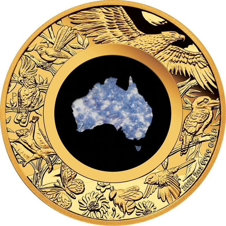 Front of Gold Great Southern Land 1 oz PF - Lepidolith Coin
