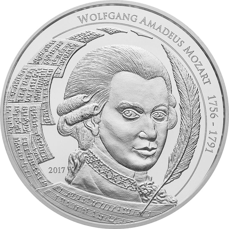 Front of the Silver Mozart Coin 1 Ounce - philoro