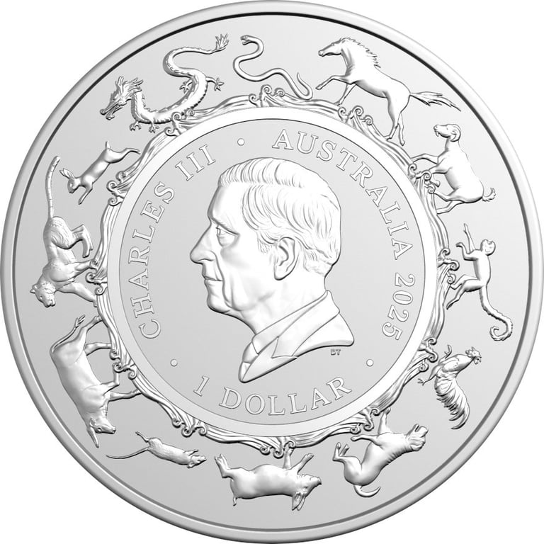 Back of the Silver Lunar Snake 1 oz - RAM 2025
