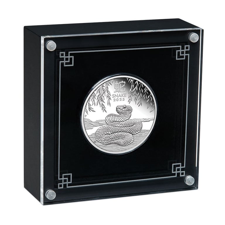 Silver Lunar III 1 oz PF - Snake 2025 in the original coin case