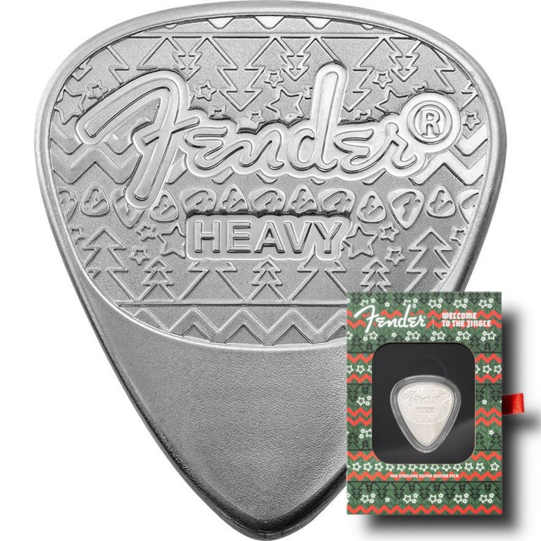 Silver Fender Plectrum 10 g Christmas with the case