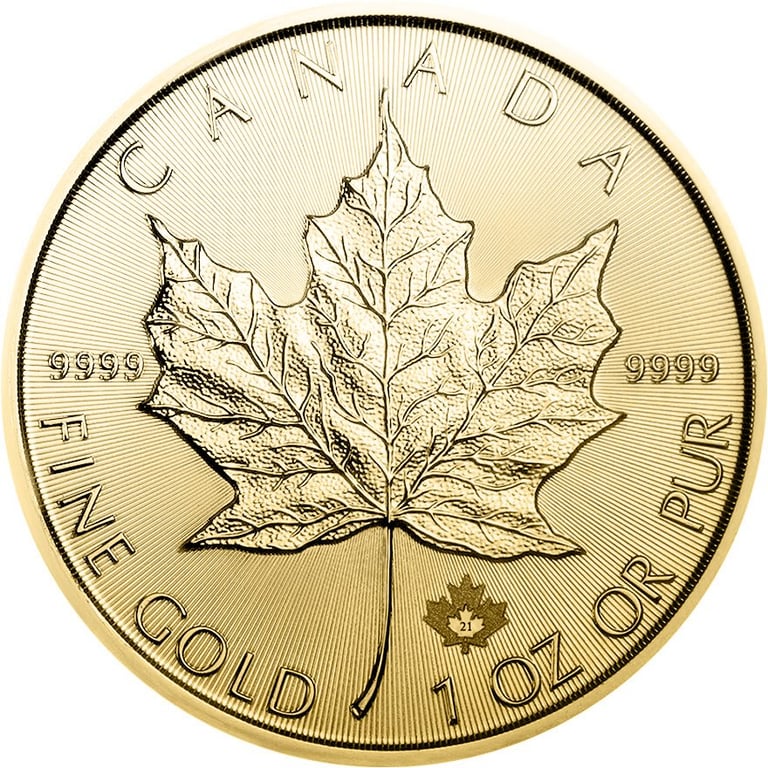 Front of the Gold Maple Leaf 1/1 oz