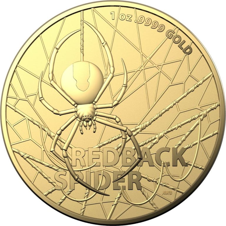 Front of the Gold Australia´s Most Dangerous 1 oz - Redback Spider 2020