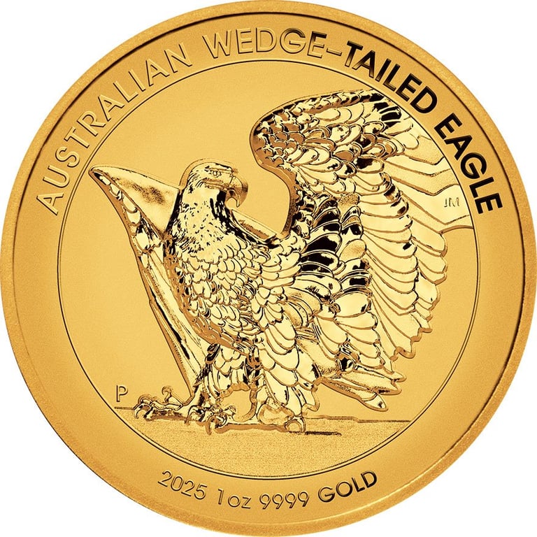 Front of the Gold Wedge Tailed Eagle 1 oz RP - High Relief 2025