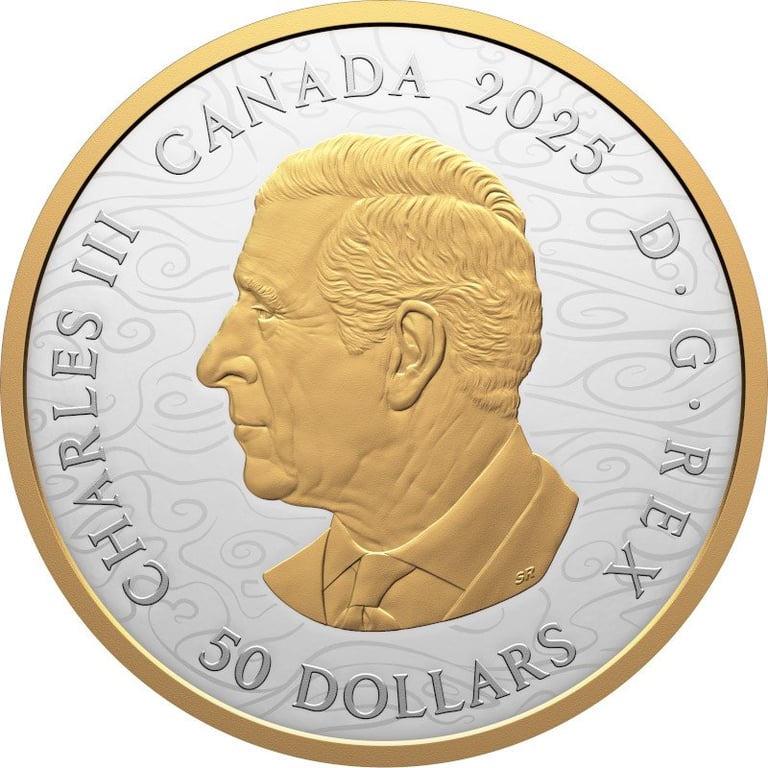 Back of the Silver Water Dragon 5 oz PF - Partly gold plated 2025
