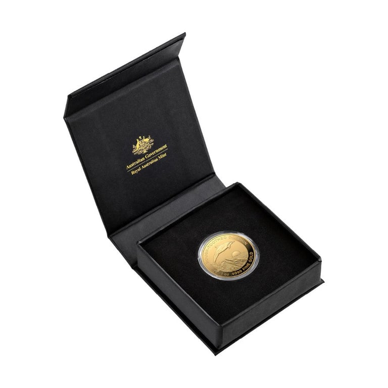Gold Rough-Toothed Dolphin 1 oz - RAM 2023 in the original coin case