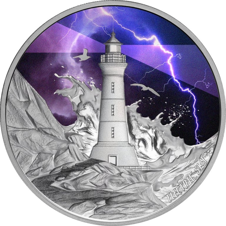 Front of the Silver Electric Sky 1 oz - 2024