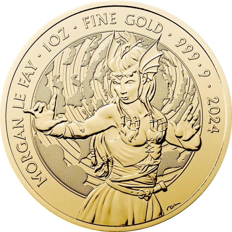Front of the Gold Myths and Legends 1 oz - Morgan Le Fay 2024