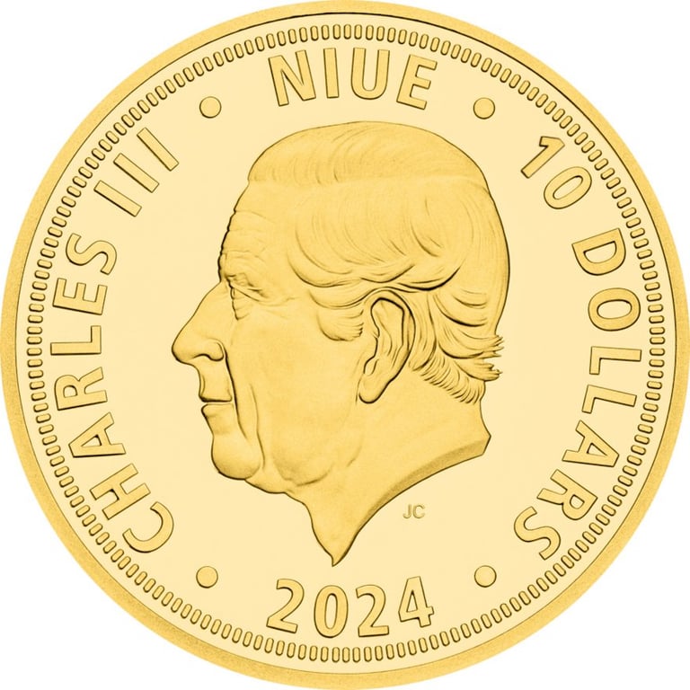 Back of the Gold Czech Lion 1/4 oz - PF - 2024 (incl. case and COA)