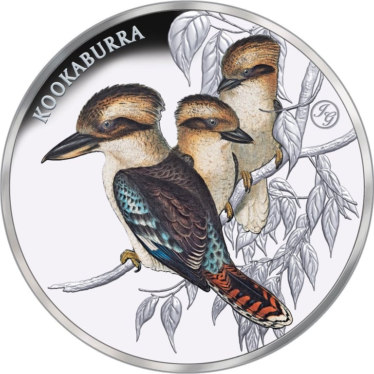 Front of the Silver Kookaburra 1 oz PF - 2025
