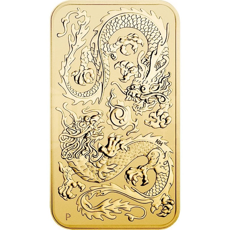 Front of the Gold Dragon Rectangle 1 oz - 2020