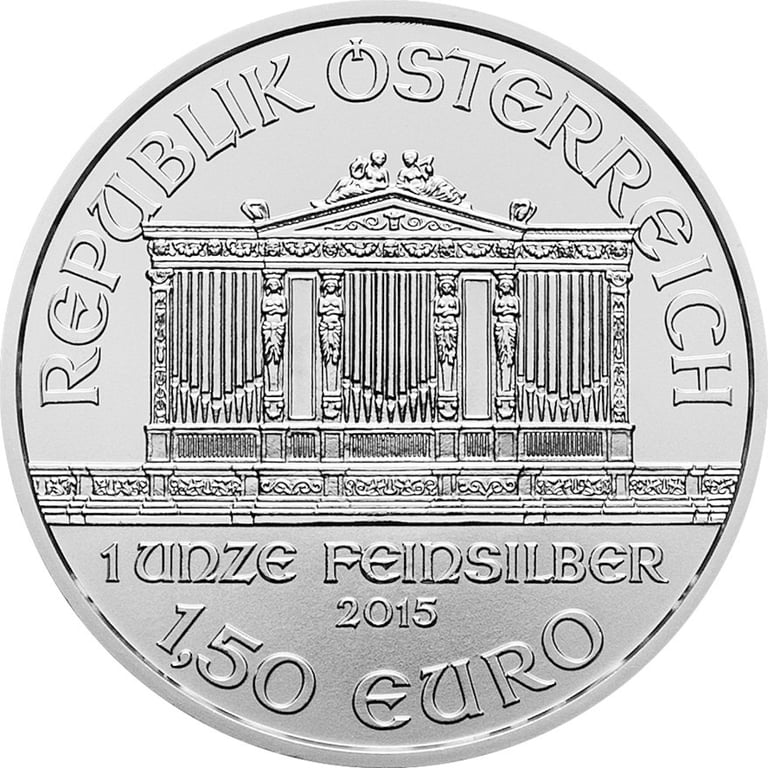Back of the Silver Philharmonic 1 oz
