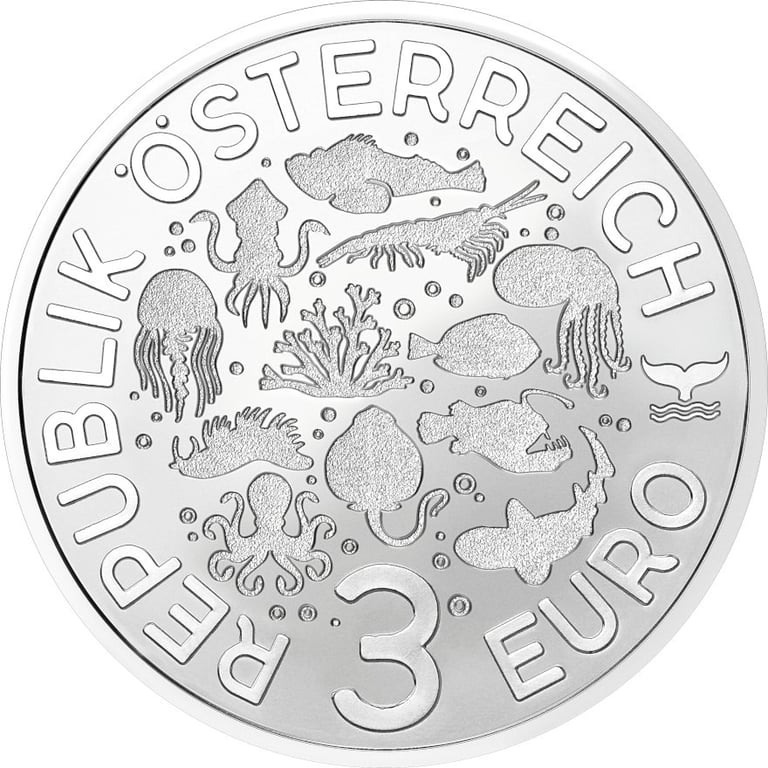 Back of the CuNi Luminous marine worlds “Jamaika - Stechrochen” 3 EUR UN - 2024