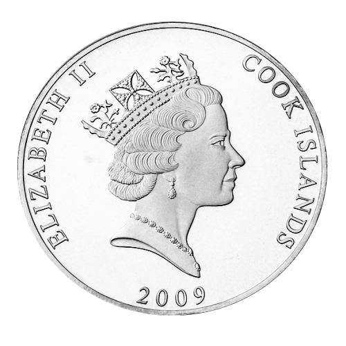 Back of the Palladium coin Cook Island 1 oz