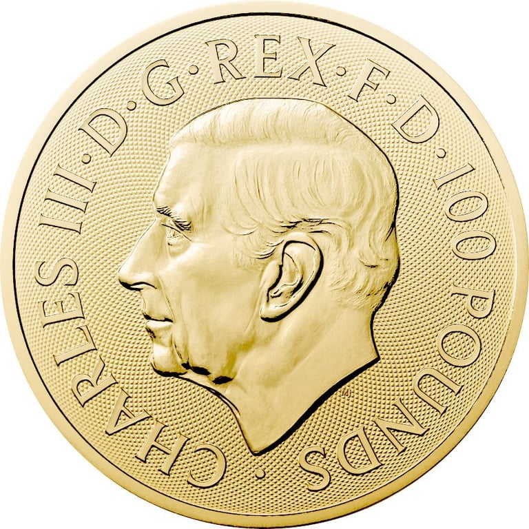 Back of the Gold Seymour Unicorn 1 oz - Royal Tudor Beasts 2024