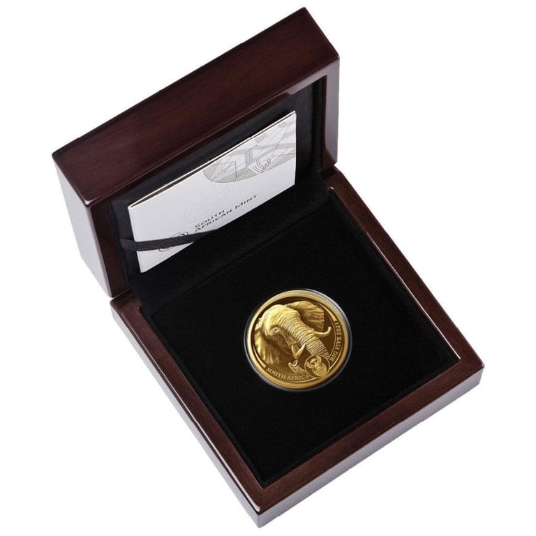 Gold Elephant 1 oz PF - Big Five Series II - 2021 in the original coin case