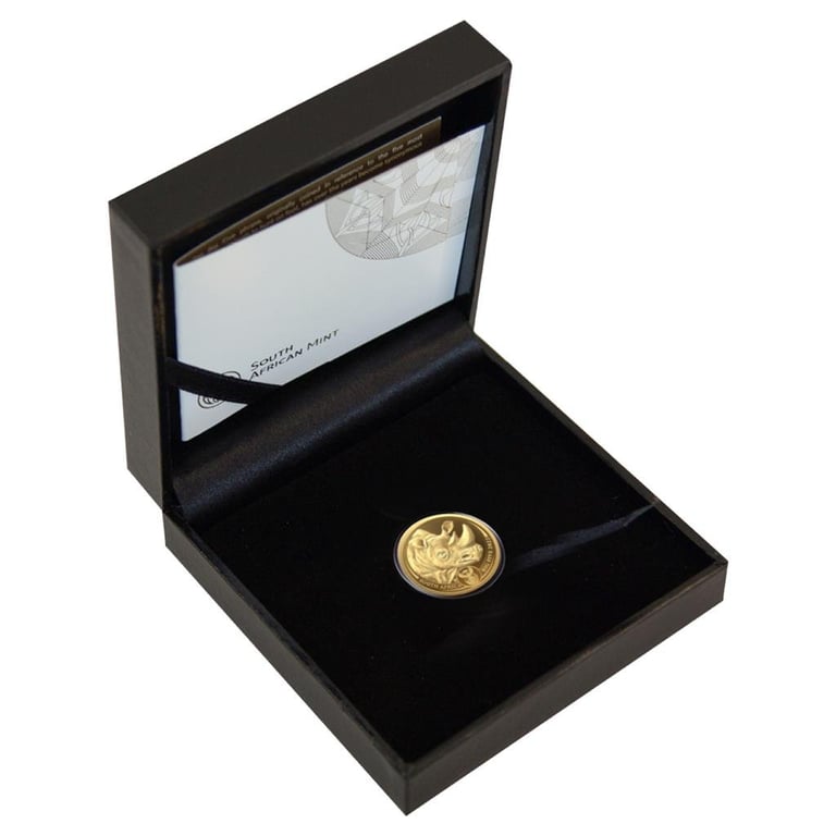 Gold Rhino 1/4 oz PF - Big Five Series II - 2022 in the original coin case