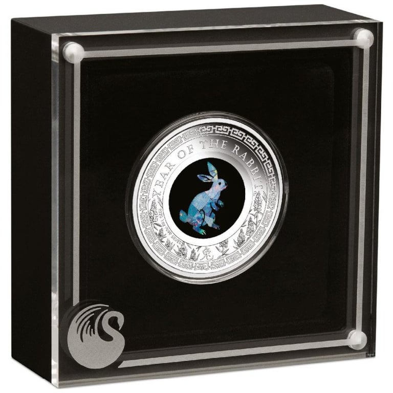 Silver Opal Series 1 oz PF - Year of the Rabbit 2023 in the original coin case