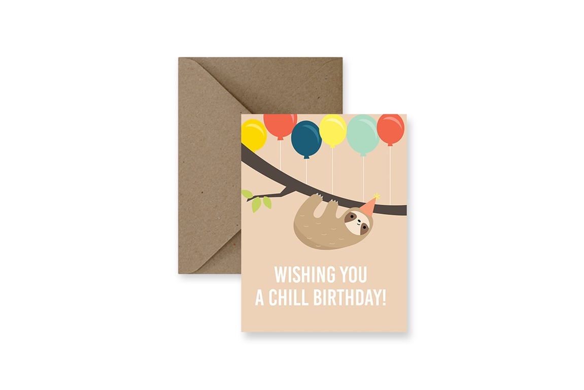 Sloth Chill Birthday Card