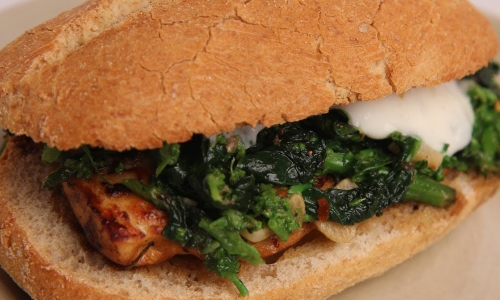 Grilled Chicken and Broccoli Rabe Hero