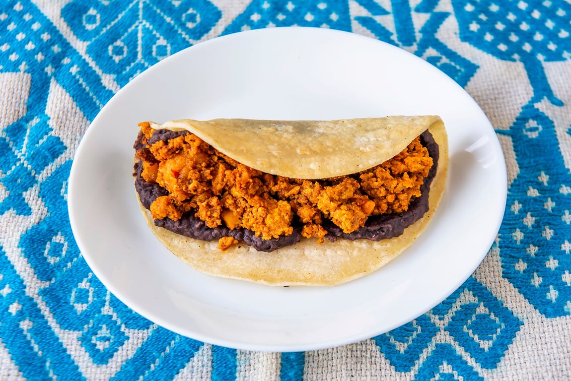 Taco Vegan Papas con Chorizo