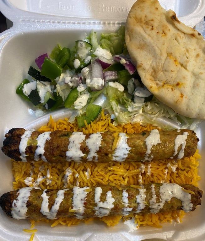 Chicken Sheesh Kabab Rice (2 Kabab Pcs)