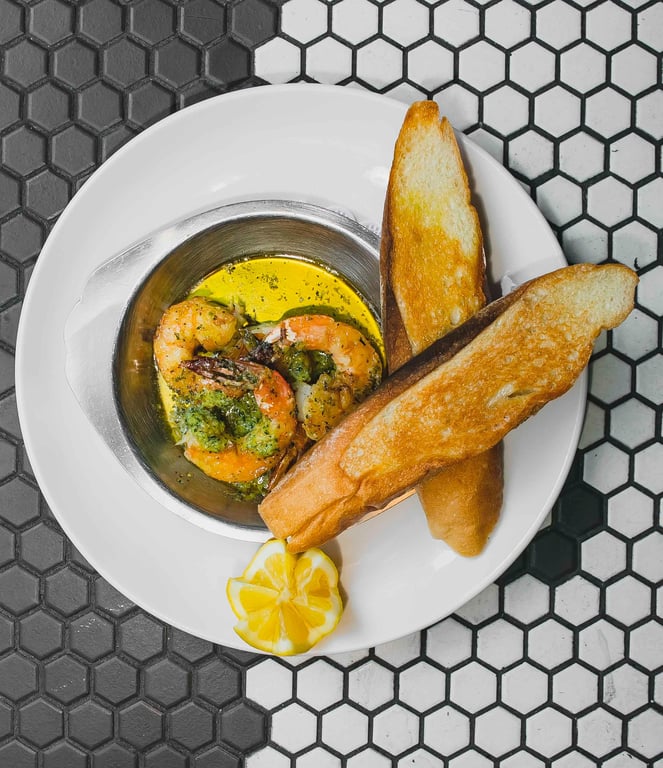 Garlic shrimp gratinee