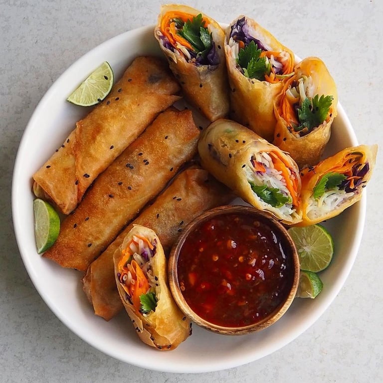 #46 - Vegetarian Crispy Spring Rolls (2)