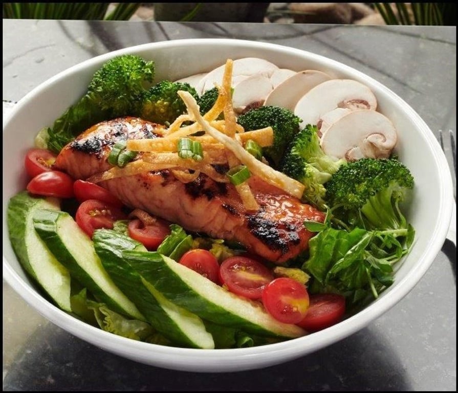 Teriyaki Salmon Salad Bowl