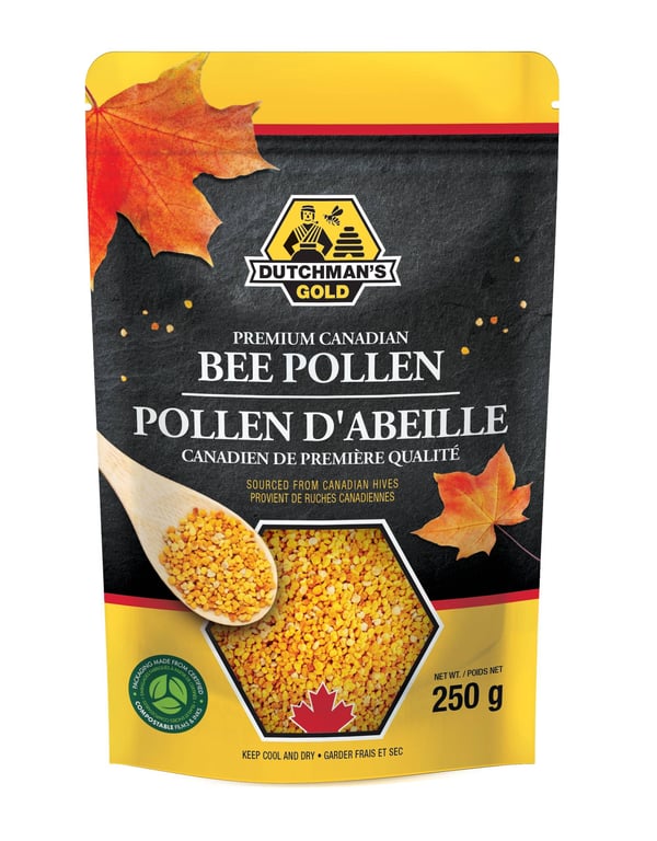 Dutchman's Gold - Premium Bee Pollen - Canadian Resealable Stand-up Pouch: 250g