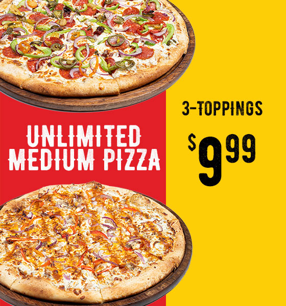 Unlimited Medium 3-Topping Pizza