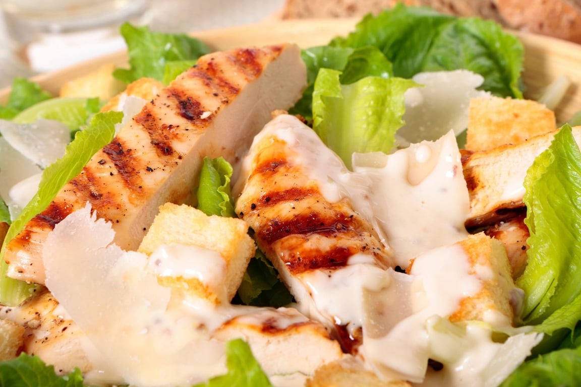 Local Free Range Grilled Chicken Caesar Salad