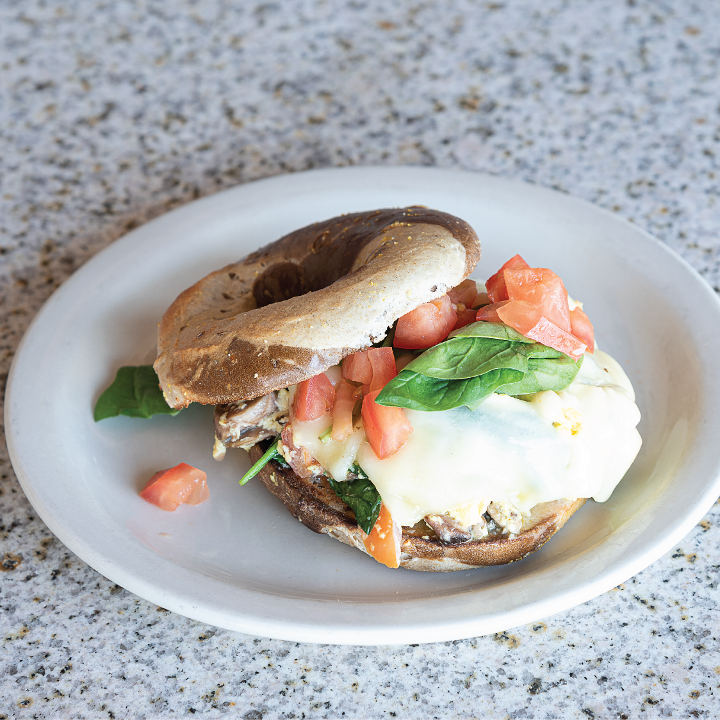 Spinach Breakfast Bagel