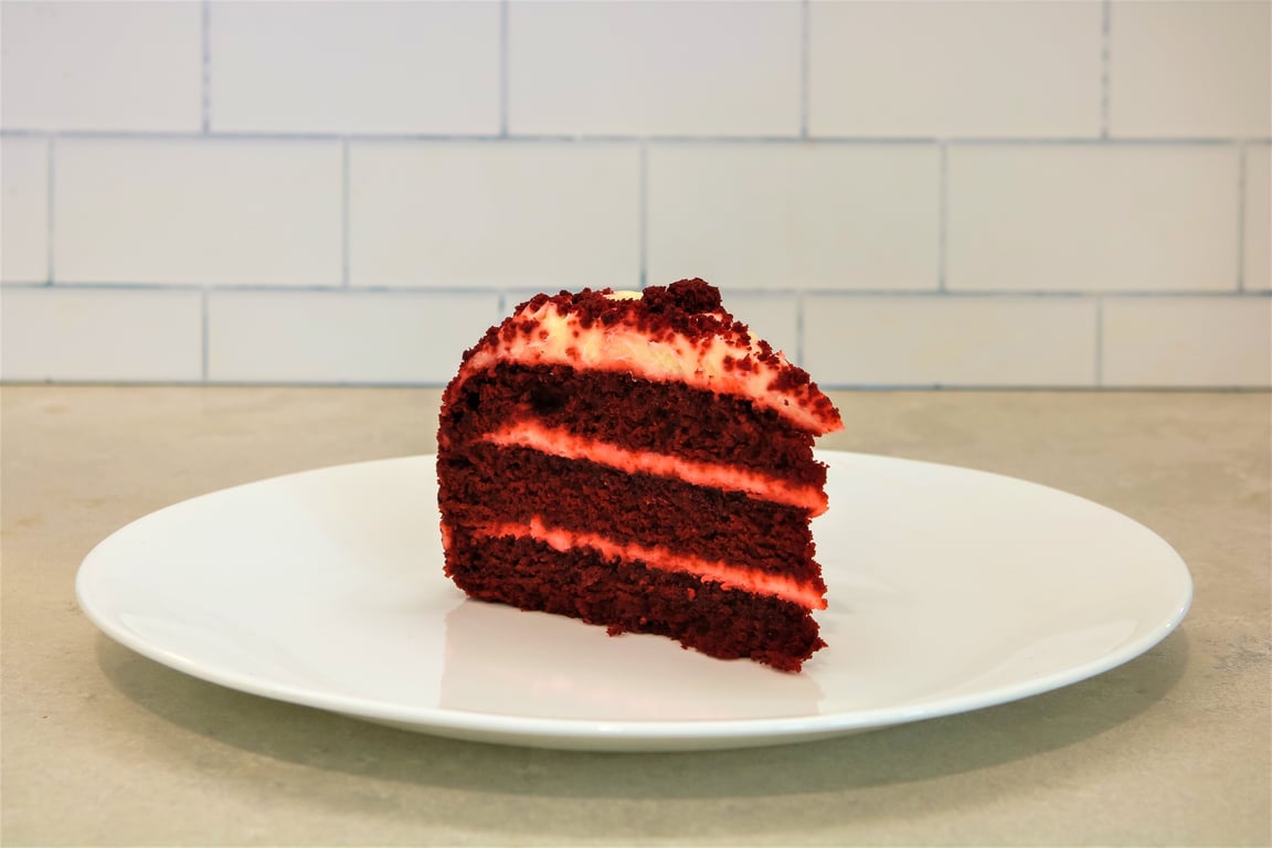 Triple Layer Red Velvet Cake (Contains wheat, eggs, soy, dairy)