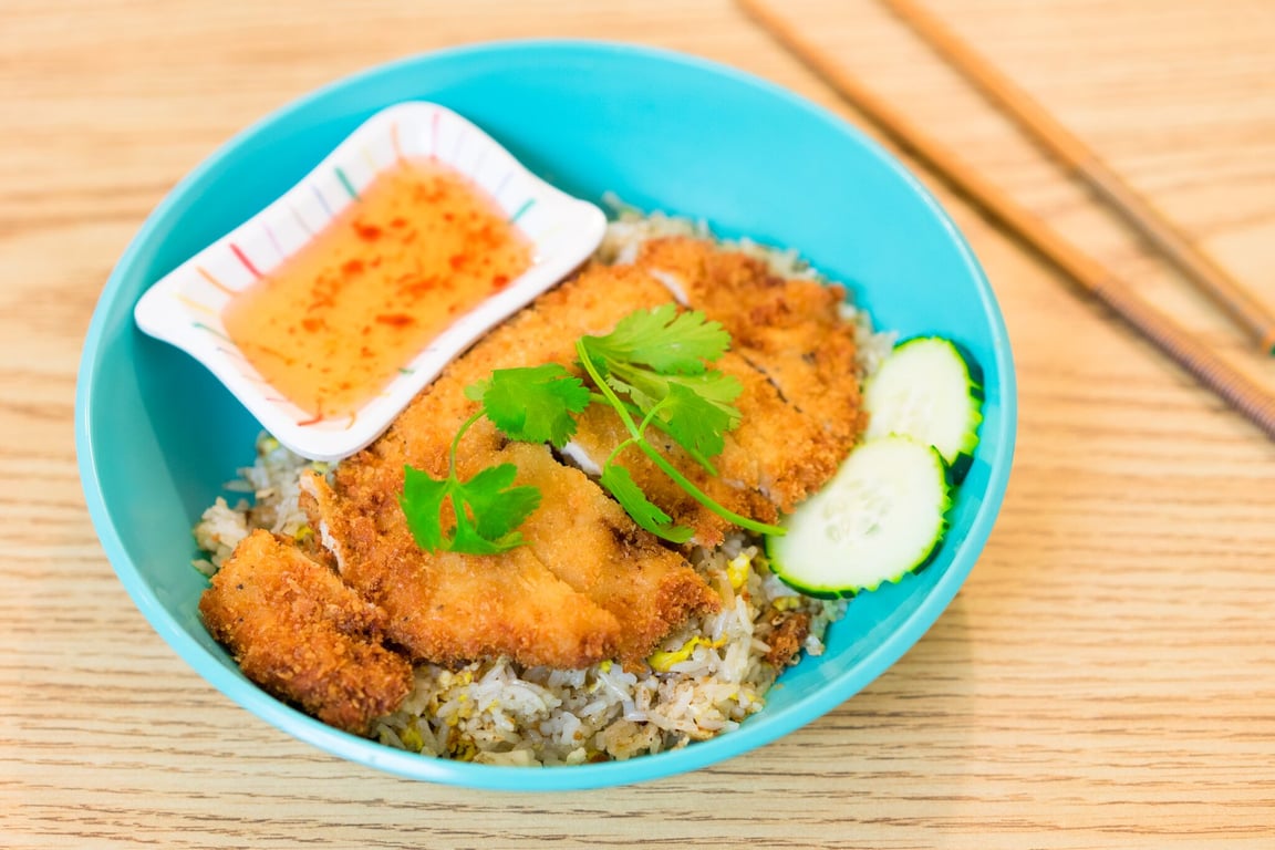 Fried Chicken over Fried Rice