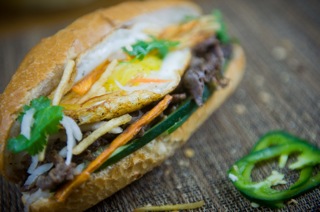 Sunny-Side Beef Banh Mi