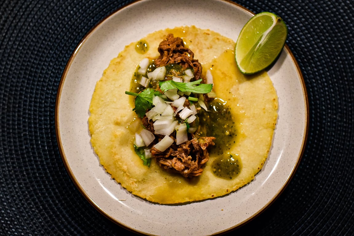 Braised beef Tacos (G.F.)