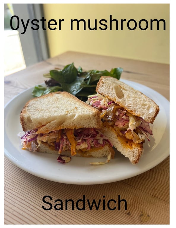 Oyster mushroom sandwich