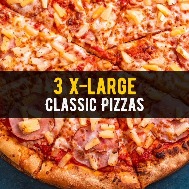 3 X-Large Classic Pizzas