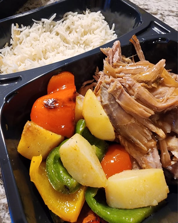 Pulled Pork, Rice & Veggies