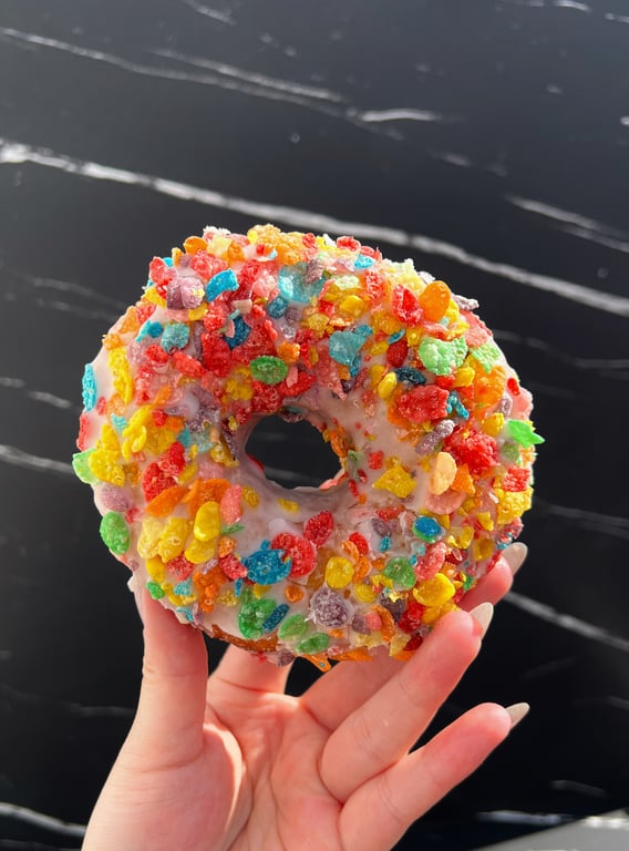 Fruity Pebble Raised Donut