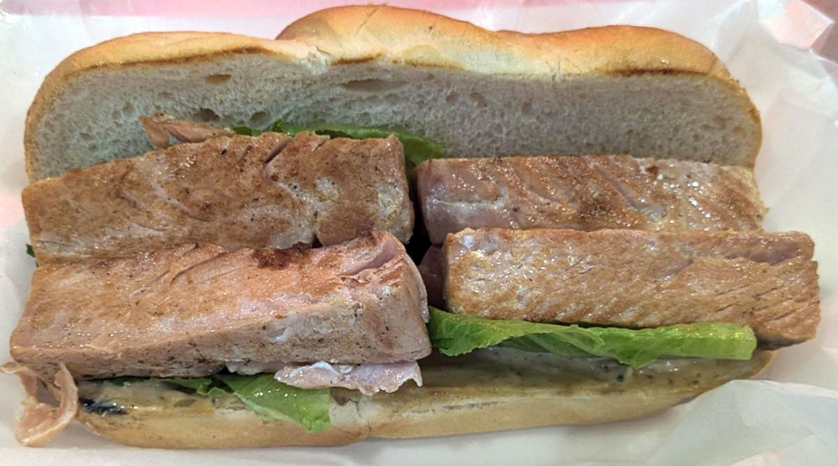 Blackened Salmon Poboy