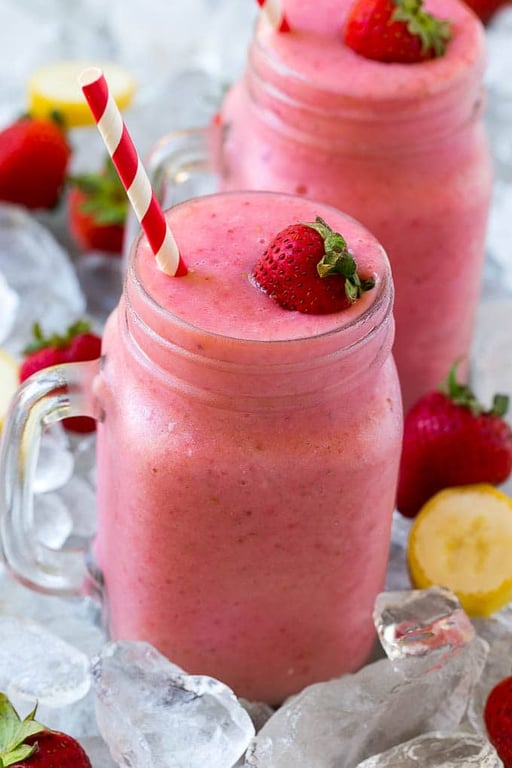 Strawberry Sunrise Smoothie | 100% REAL Fruits (R)