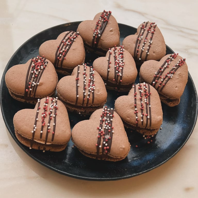 Hot Chocolate Heart Macaron