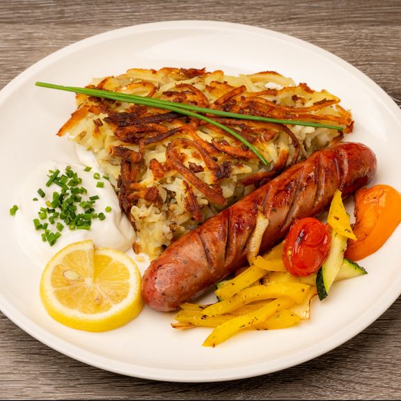Rosti & Oktoberfest Sausage