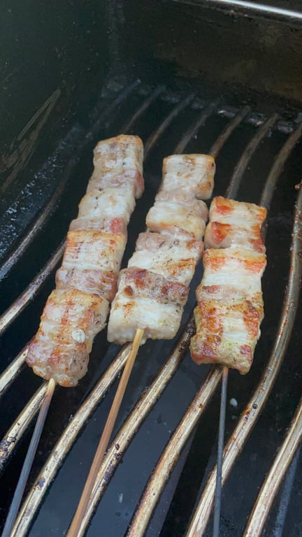 Stick with Shkvarky (Grilled Pork Belly on a stick)