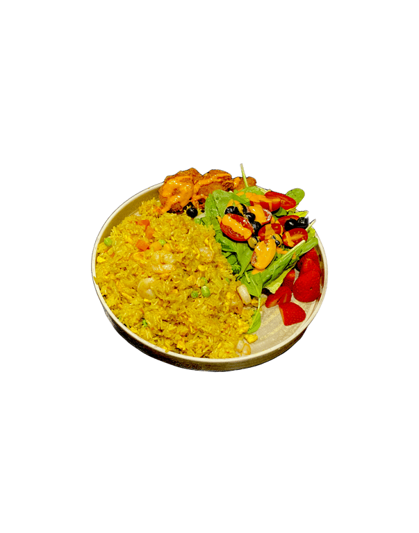 Butter Curry Shrimp Rice Plate 奶油咖喱虾炒饭拼盘