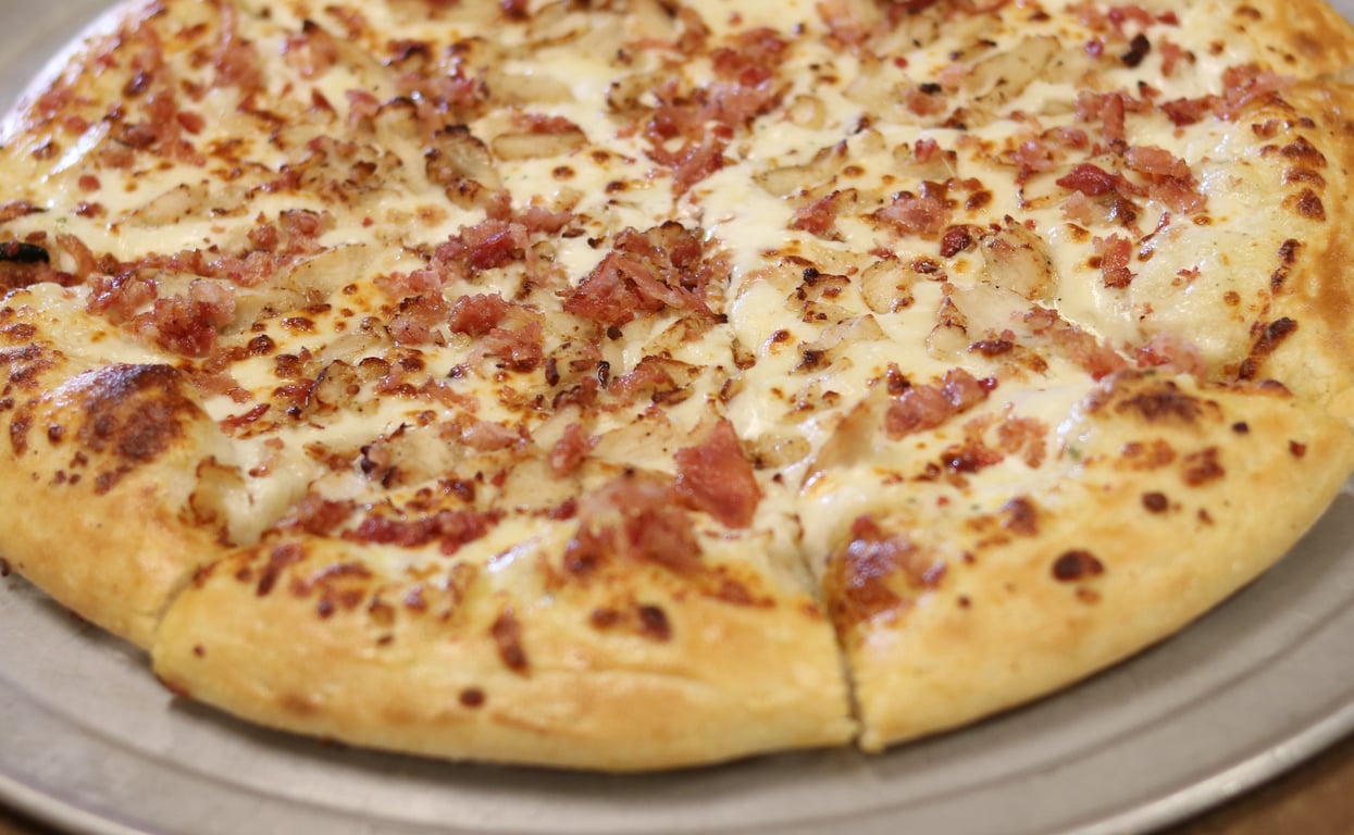 Thin Crust Chicken Bacon Ranch Pizza