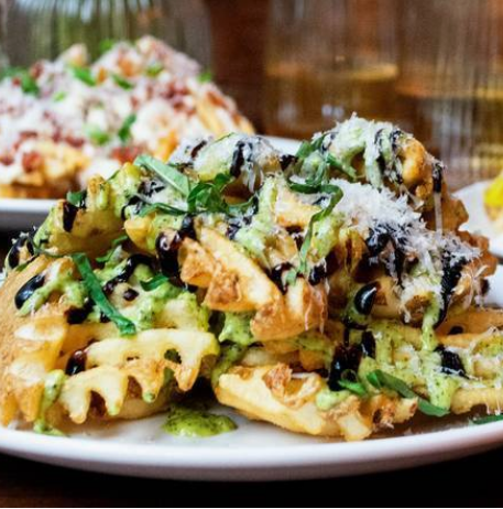 Parmesan Pesto Waffle Fries